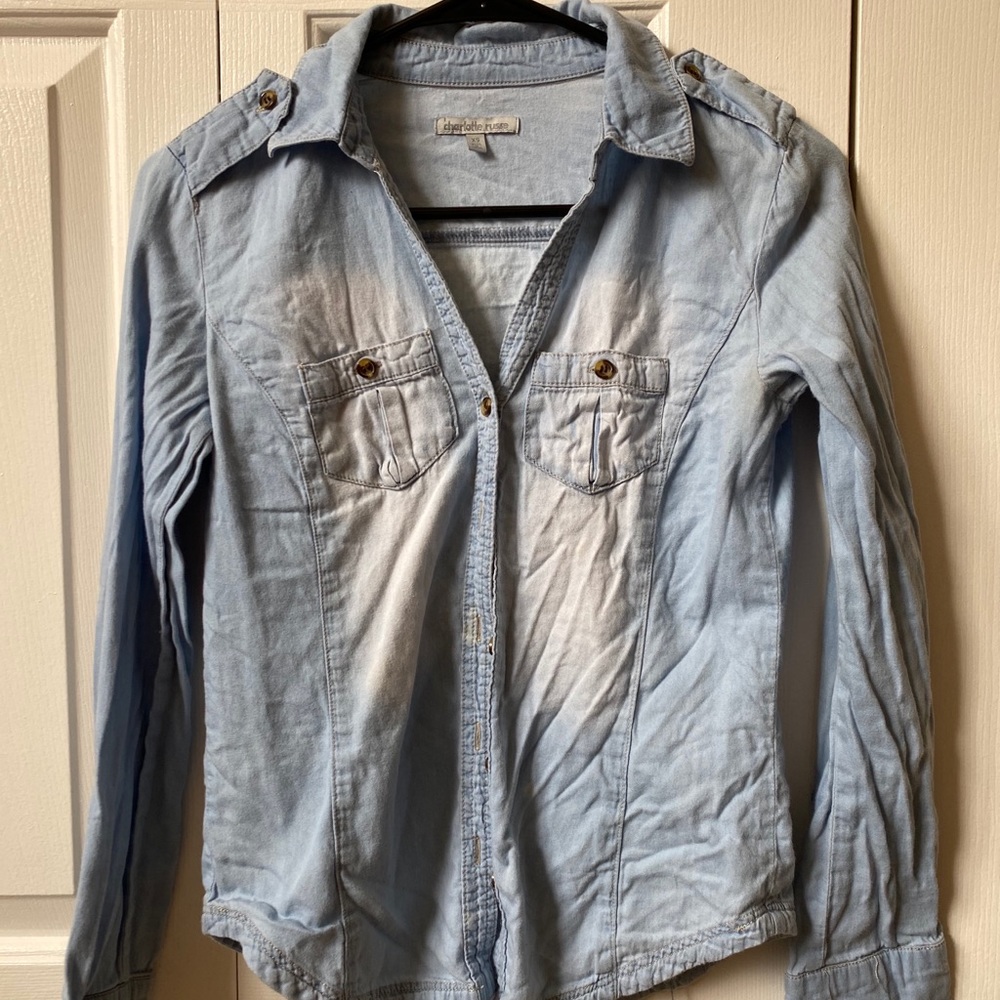 Baby Blue Button Down Jean Jacket